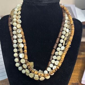 Retired Silpada 925 Mother of Pearl, Quartz, Heishi necklace